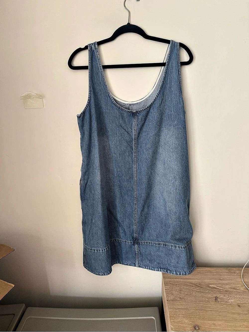 Madewell Denim Scoopneck Mini Dress Women's Denim Mini Dress Large
